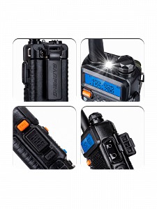 Рация Baofeng UV-5R 5W с гарнитурой черная